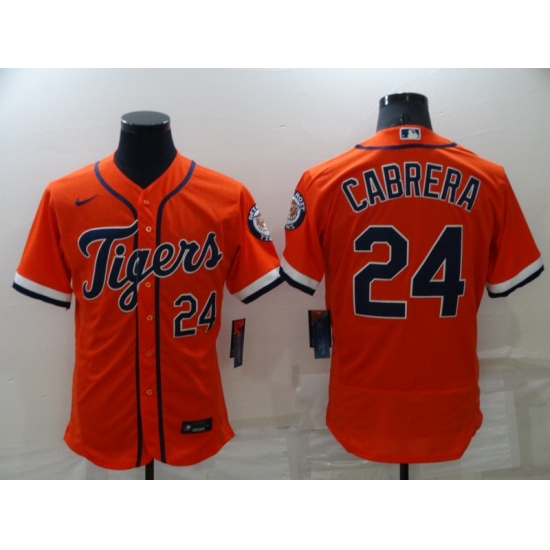 Men Detroit Tigers 24 Miguel Cabrera Orange Flex Base Stitched Jerse Men Detroit Tigers 24 Miguel Cabrera Orange Flex Base Stitched Jerse