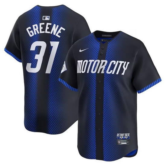 Men Detroit Tigers 31 Riley Greene 2024 Navy City Connect Cool Base Limited Jersey Men Detroit Tigers 31 Riley Greene 2024 Navy City Connect Cool Base Limited Jersey