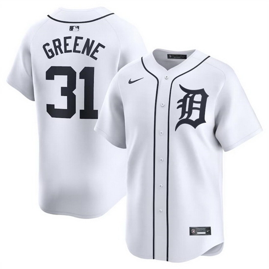 Men Detroit Tigers 31 Riley Greene White 2024 Home Limited Stitched Baseball Jersey Men Detroit Tigers 31 Riley Greene White 2024 Home Limited Stitched Baseball Jersey