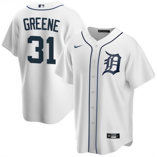 Men Detroit Tigers 31 Riley Greene White Cool Base Stitched Jersey Men Detroit Tigers 31 Riley Greene White Cool Base Stitched Jersey