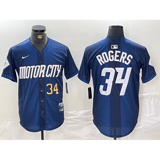 Men Detroit Tigers 34 Jake Rogers 2024 Navy City Connect Cool Base Limited Stitched Jersey 2 Men Detroit Tigers 34 Jake Rogers 2024 Navy City Connect Cool Base Limited Stitched Jersey 2
