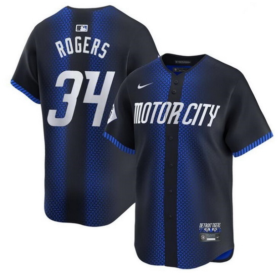 Men Detroit Tigers 34 Jake Rogers 2024 Navy City Connect Cool Base Limited Stitched Jersey Men Detroit Tigers 34 Jake Rogers 2024 Navy City Connect Cool Base Limited Stitched Jersey