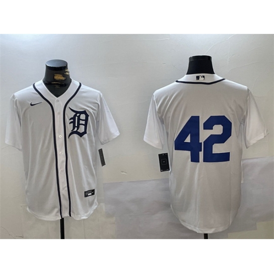 Men Detroit Tigers 42 Jackie Robinson White Cool Base Stitched Baseball Jersey Men Detroit Tigers 42 Jackie Robinson White Cool Base Stitched Baseball Jersey