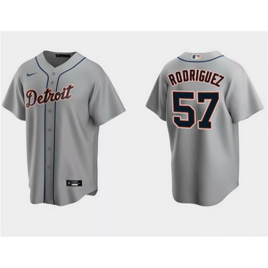 Men Detroit Tigers 57 Eduardo Rodriguez Grey Cool Base Stitched Jersey Men Detroit Tigers 57 Eduardo Rodriguez Grey Cool Base Stitched Jersey