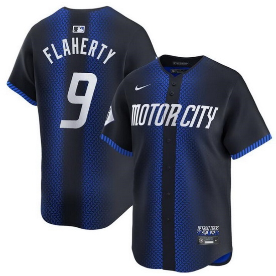 Men Detroit Tigers 9 Jack Flaherty 2024 Navy City Connect Cool Base Limited Stitched Jersey Men Detroit Tigers 9 Jack Flaherty 2024 Navy City Connect Cool Base Limited Stitched Jersey