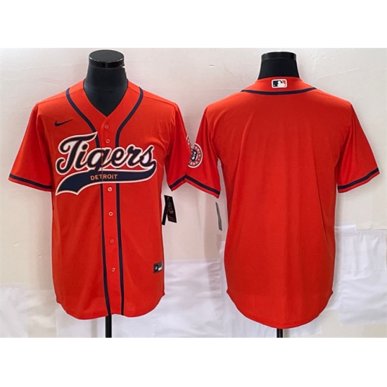 Men Detroit Tigers Blank Orange Cool Base Stitched Baseball Jersey Men Detroit Tigers Blank Orange Cool Base Stitched Baseball Jersey