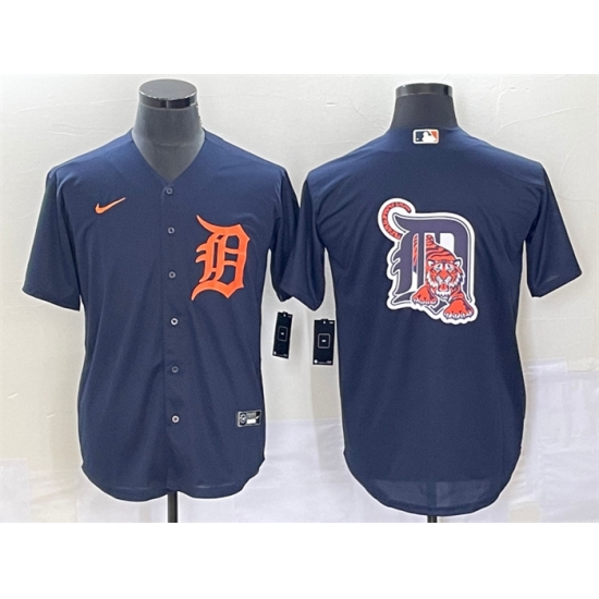 Men Detroit Tigers Navy Orange Team Big Logo Cool Base Stitched Jersey Men Detroit Tigers Navy Orange Team Big Logo Cool Base Stitched Jersey
