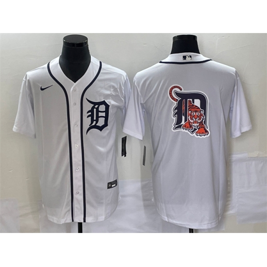 Men Detroit Tigers White Team Big Logo Cool Base Stitched Jersey Men Detroit Tigers White Team Big Logo Cool Base Stitched Jersey