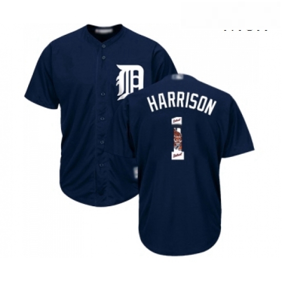 Mens Detroit Tigers 1 Josh Harrison Authentic Navy Blue Team Logo Fashion Cool Base Baseball Jersey Mens Detroit Tigers 1 Josh Harrison Authentic Navy Blue Team Logo Fashion Cool Base Baseball Jersey