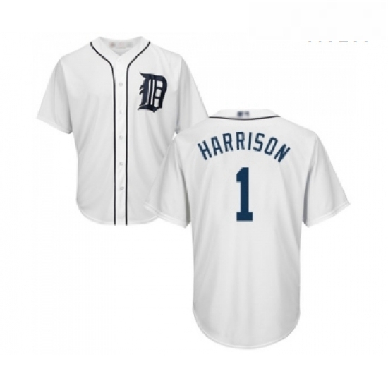 Mens Detroit Tigers 1 Josh Harrison Replica White Home Cool Base Baseball Jersey Mens Detroit Tigers 1 Josh Harrison Replica White Home Cool Base Baseball Jersey