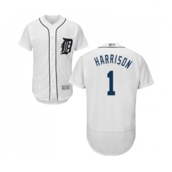 Mens Detroit Tigers 1 Josh Harrison White Home Flex Base Authentic Collection Baseball Jersey Mens Detroit Tigers 1 Josh Harrison White Home Flex Base Authentic Collection Baseball Jersey