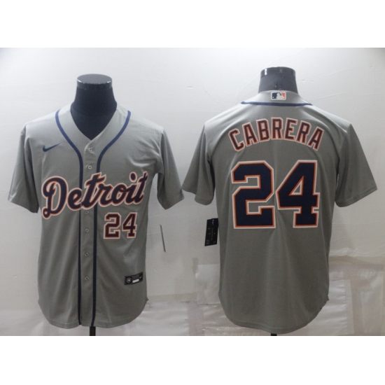 Men's Detroit Tigers #24 Miguel Cabrera Grey Stitched Cool Base Nike Jersey Men's Detroit Tigers #24 Miguel Cabrera Grey Stitched Cool Base Nike Jersey