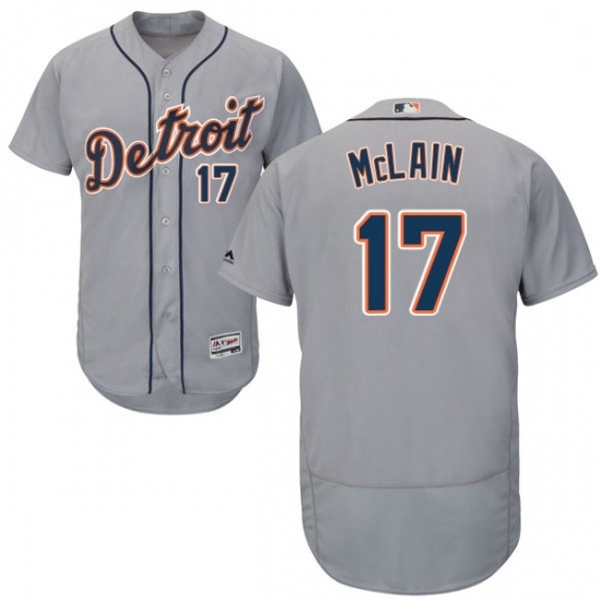 Mens Majestic Detroit Tigers 17 Denny McLain Grey Road Flex Base Authentic Collection MLB Jersey Mens Majestic Detroit Tigers 17 Denny McLain Grey Road Flex Base Authentic Collection MLB Jersey