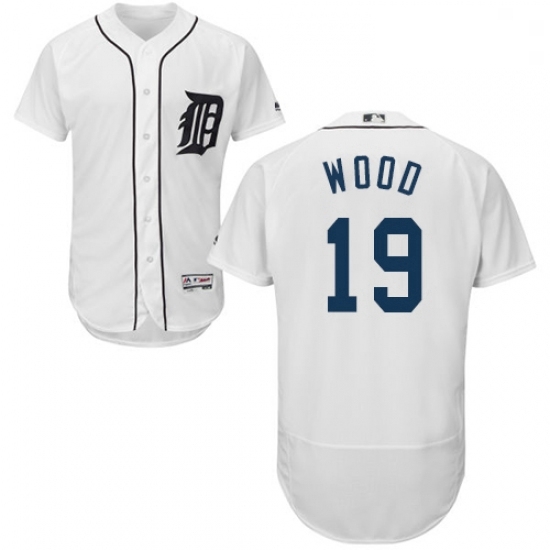 Mens Majestic Detroit Tigers 19 Travis Wood White Home Flex Base Authentic Collection MLB Jersey Mens Majestic Detroit Tigers 19 Travis Wood White Home Flex Base Authentic Collection MLB Jersey