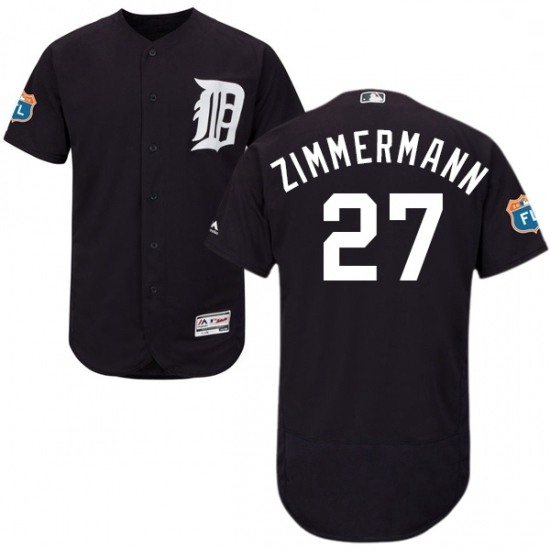 Mens Majestic Detroit Tigers 27 Jordan Zimmermann Navy Blue Alternate Flex Base Collection 2018 World Series Jersey Mens Majestic Detroit Tigers 27 Jordan Zimmermann Navy Blue Alternate Flex Base Collection 2018 World Series Jersey
