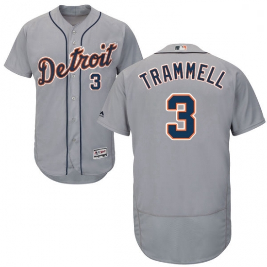 Mens Majestic Detroit Tigers 3 Alan Trammell Grey Road Flex Base Authentic Collection MLB Jersey Mens Majestic Detroit Tigers 3 Alan Trammell Grey Road Flex Base Authentic Collection MLB Jersey
