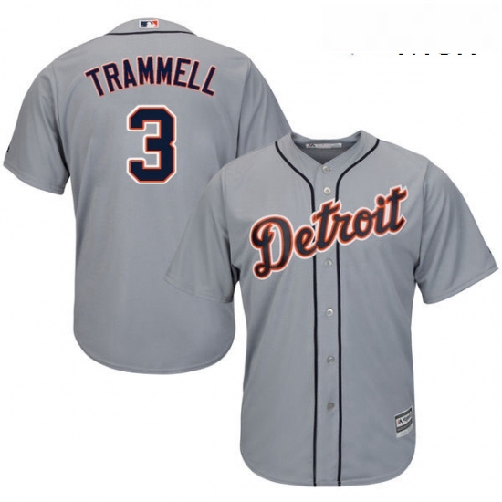 Mens Majestic Detroit Tigers 3 Alan Trammell Replica Grey Road Cool Base MLB Jersey Mens Majestic Detroit Tigers 3 Alan Trammell Replica Grey Road Cool Base MLB Jersey