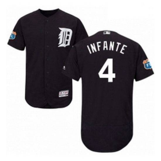 Mens Majestic Detroit Tigers 4 Omar Infante Navy Blue Flexbase Authentic Collection MLB Jersey Mens Majestic Detroit Tigers 4 Omar Infante Navy Blue Flexbase Authentic Collection MLB Jersey