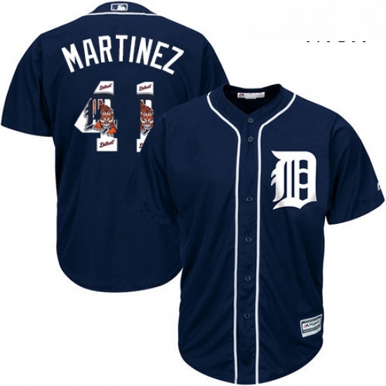 Mens Majestic Detroit Tigers 41 Victor Martinez Authentic Navy Blue Team Logo Fashion Cool Base MLB Jersey Mens Majestic Detroit Tigers 41 Victor Martinez Authentic Navy Blue Team Logo Fashion Cool Base MLB Jersey