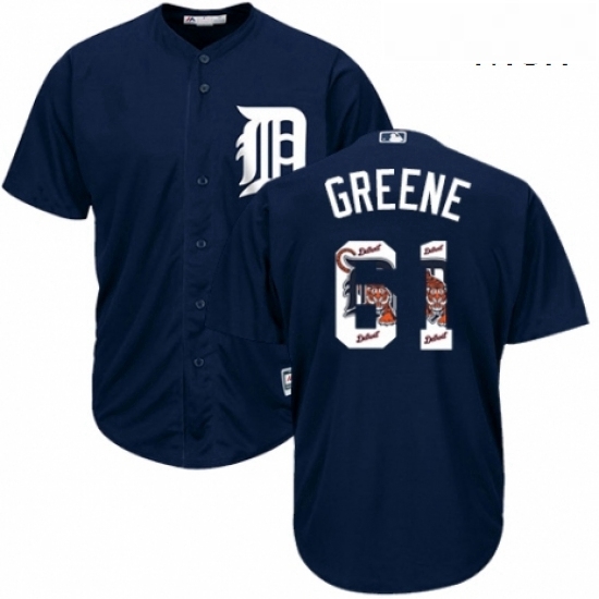 Mens Majestic Detroit Tigers 61 Shane Greene Authentic Navy Blue Team Logo Fashion Cool Base MLB Jersey Mens Majestic Detroit Tigers 61 Shane Greene Authentic Navy Blue Team Logo Fashion Cool Base MLB Jersey