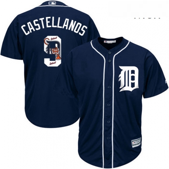 Mens Majestic Detroit Tigers 9 Nick Castellanos Authentic Navy Blue Team Logo Fashion Cool Base MLB Jersey Mens Majestic Detroit Tigers 9 Nick Castellanos Authentic Navy Blue Team Logo Fashion Cool Base MLB Jersey