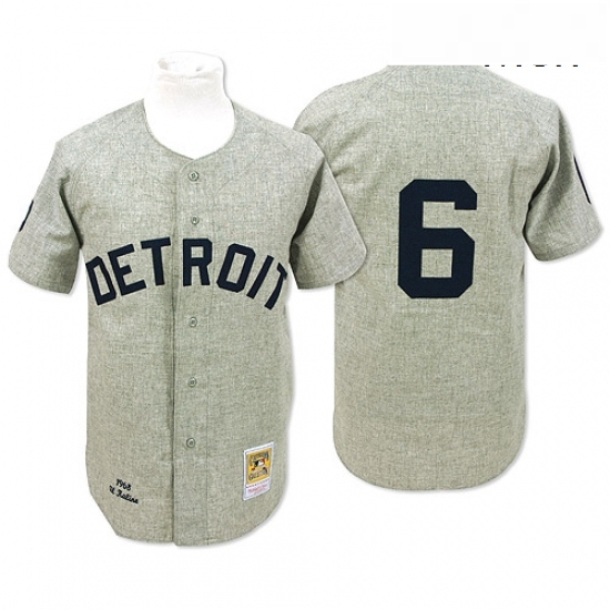 Mens Mitchell and Ness 1968 Detroit Tigers 6 Al Kaline Authentic Grey Throwback MLB Jersey Mens Mitchell and Ness 1968 Detroit Tigers 6 Al Kaline Authentic Grey Throwback MLB Jersey