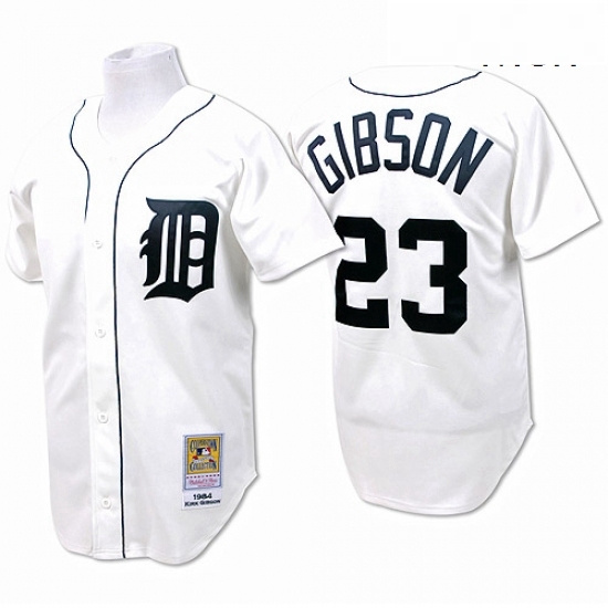 Mens Mitchell and Ness Detroit Tigers 23 Kirk Gibson Replica White Throwback MLB Jersey Mens Mitchell and Ness Detroit Tigers 23 Kirk Gibson Replica White Throwback MLB Jersey