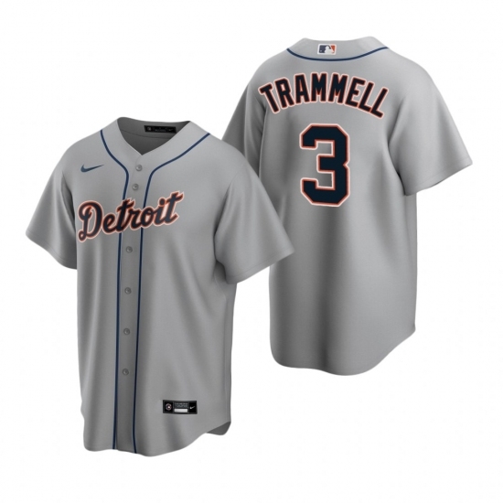 Mens Nike Detroit Tigers 3 Alan Trammell Gray Road Stitched Baseball Jerse Mens Nike Detroit Tigers 3 Alan Trammell Gray Road Stitched Baseball Jerse