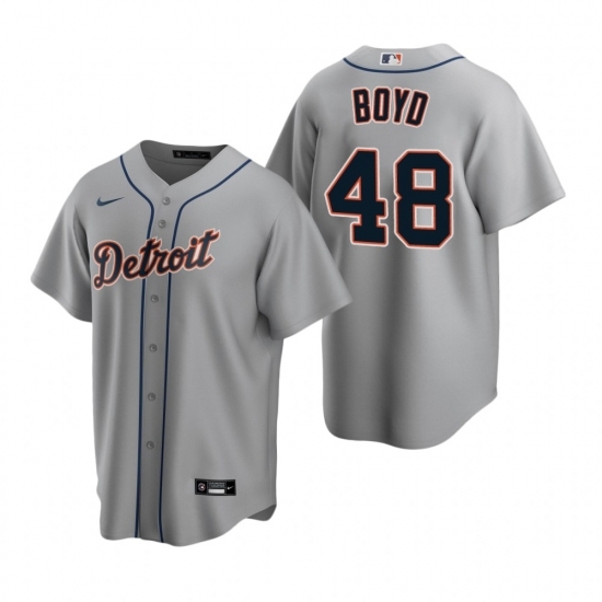 Mens Nike Detroit Tigers 48 Matthew Boyd Gray Road Stitched Baseball Jersey Mens Nike Detroit Tigers 48 Matthew Boyd Gray Road Stitched Baseball Jersey