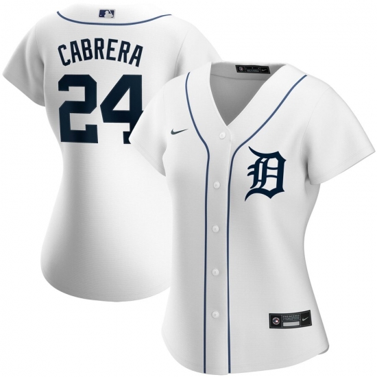 Detroit Tigers 24 Miguel Cabrera Nike Women Home 2020 MLB Player Jersey White Detroit Tigers 24 Miguel Cabrera Nike Women Home 2020 MLB Player Jersey White
