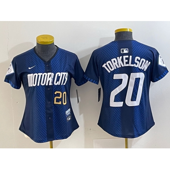 Women Detroit Tigers 20 Spencer Torkelson 2024 Navy City Connect Cool Base Limited Stitched Baseball Jersey 1 Women Detroit Tigers 20 Spencer Torkelson 2024 Navy City Connect Cool Base Limited Stitched Baseball Jersey 1