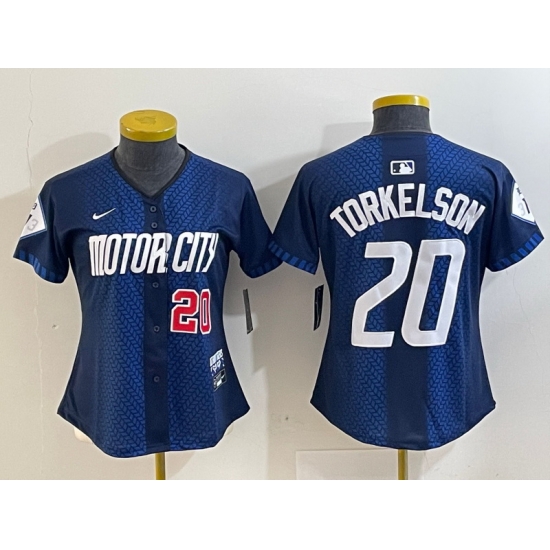 Women Detroit Tigers 20 Spencer Torkelson 2024 Navy City Connect Cool Base Limited Stitched Baseball Jersey 2 Women Detroit Tigers 20 Spencer Torkelson 2024 Navy City Connect Cool Base Limited Stitched Baseball Jersey 2