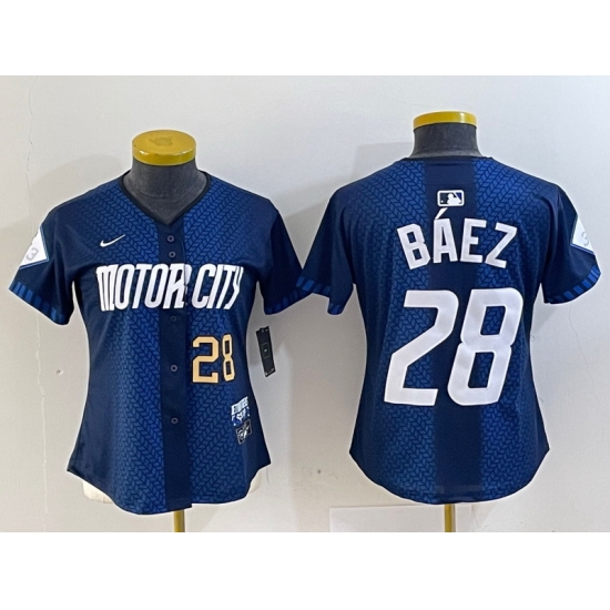 Women Detroit Tigers 28 Javier Baez 2024 Navy City Connect Cool Base Limited Stitched Baseball Jersey 1 Women Detroit Tigers 28 Javier Baez 2024 Navy City Connect Cool Base Limited Stitched Baseball Jersey 1