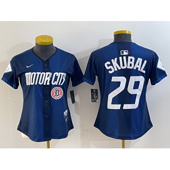 Women Detroit Tigers 29 Tarik Skubal 2024 Navy City Connect Cool Base Limited Stitched Baseball Jersey 3 Women Detroit Tigers 29 Tarik Skubal 2024 Navy City Connect Cool Base Limited Stitched Baseball Jersey 3