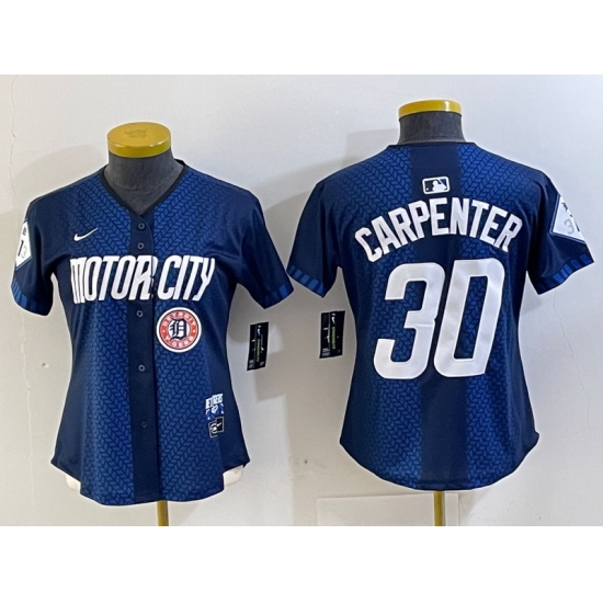Women Detroit Tigers 30 Kerry Carpenter 2024 Navy City Connect Cool Base Limited jerseys 1 Women Detroit Tigers 30 Kerry Carpenter 2024 Navy City Connect Cool Base Limited jerseys 1