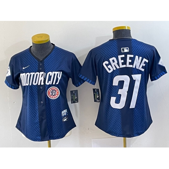 Women Detroit Tigers 31 Riley Greene 2024 Navy City Connect Cool Base Limited Stitched jerseys 2 Women Detroit Tigers 31 Riley Greene 2024 Navy City Connect Cool Base Limited Stitched jerseys 2
