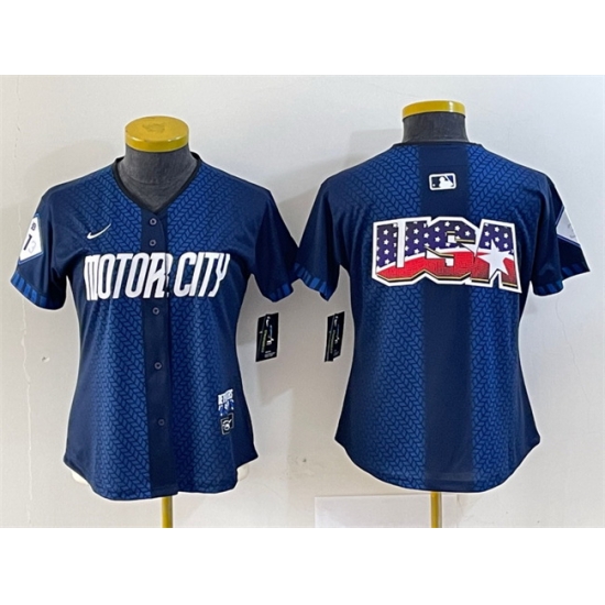 Women Detroit Tigers Team Big Logo 2024 Navy City Connect Cool Base Limited Stitched Baseball Jersey 001 Women Detroit Tigers Team Big Logo 2024 Navy City Connect Cool Base Limited Stitched Baseball Jersey 001