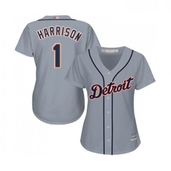 Womens Detroit Tigers 1 Josh Harrison Replica Grey Road Cool Base Baseball Jersey Womens Detroit Tigers 1 Josh Harrison Replica Grey Road Cool Base Baseball Jersey