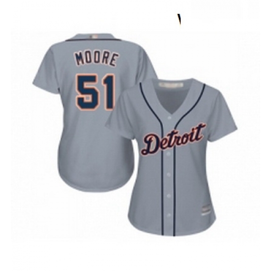 Womens Detroit Tigers 51 Matt Moore Replica Grey Road Cool Base Baseball Jersey Womens Detroit Tigers 51 Matt Moore Replica Grey Road Cool Base Baseball Jersey