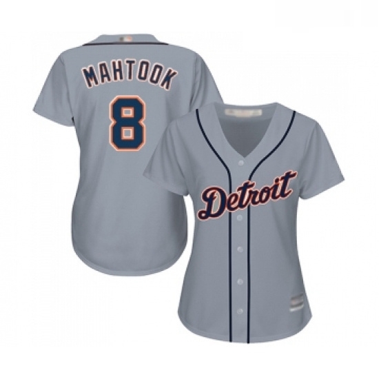 Womens Detroit Tigers 8 Mikie Mahtook Authentic Grey Road Cool Base Baseball Jersey Womens Detroit Tigers 8 Mikie Mahtook Authentic Grey Road Cool Base Baseball Jersey