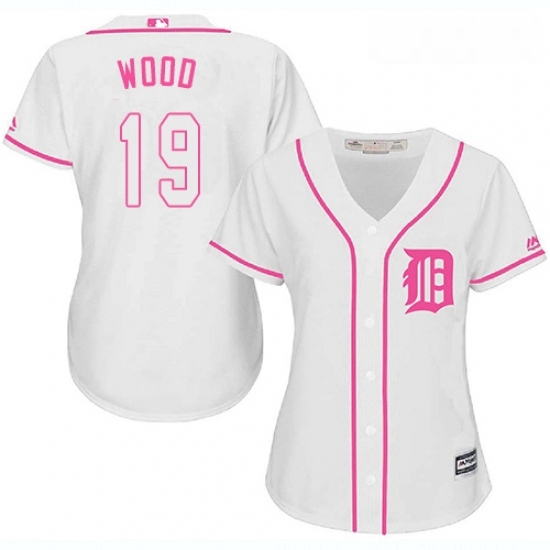 Womens Majestic Detroit Tigers 19 Travis Wood Replica White Fashion Cool Base MLB Jersey Womens Majestic Detroit Tigers 19 Travis Wood Replica White Fashion Cool Base MLB Jersey