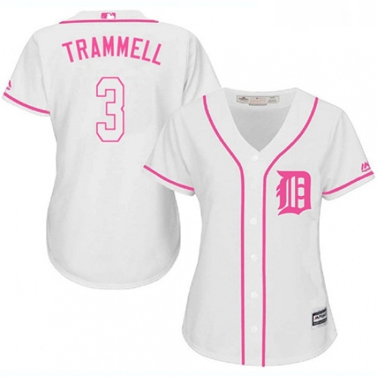 Womens Majestic Detroit Tigers 3 Alan Trammell Replica White Fashion Cool Base MLB Jersey Womens Majestic Detroit Tigers 3 Alan Trammell Replica White Fashion Cool Base MLB Jersey
