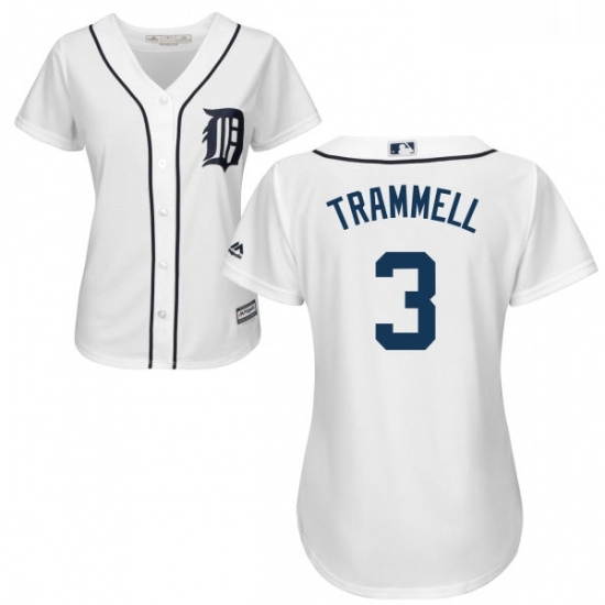 Womens Majestic Detroit Tigers 3 Alan Trammell Replica White Home Cool Base MLB Jersey Womens Majestic Detroit Tigers 3 Alan Trammell Replica White Home Cool Base MLB Jersey