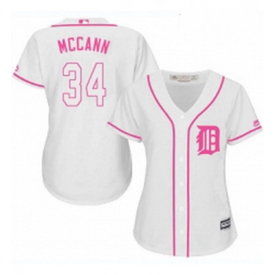 Womens Majestic Detroit Tigers 34 James McCann Authentic White Fashion Cool Base MLB Jersey Womens Majestic Detroit Tigers 34 James McCann Authentic White Fashion Cool Base MLB Jersey
