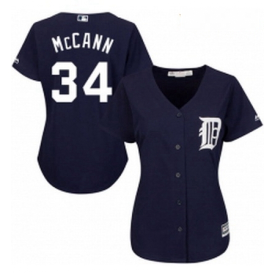 Womens Majestic Detroit Tigers 34 James McCann Replica Navy Blue Alternate Cool Base MLB Jersey Womens Majestic Detroit Tigers 34 James McCann Replica Navy Blue Alternate Cool Base MLB Jersey