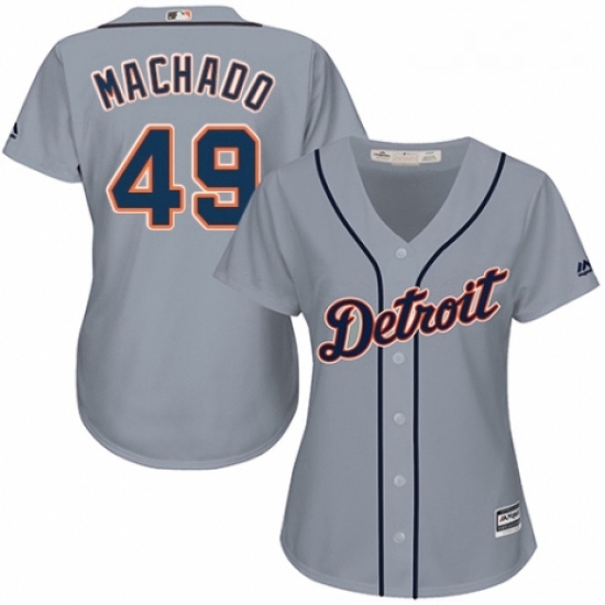 Womens Majestic Detroit Tigers 49 Dixon Machado Authentic Grey Road Cool Base MLB Jersey Womens Majestic Detroit Tigers 49 Dixon Machado Authentic Grey Road Cool Base MLB Jersey
