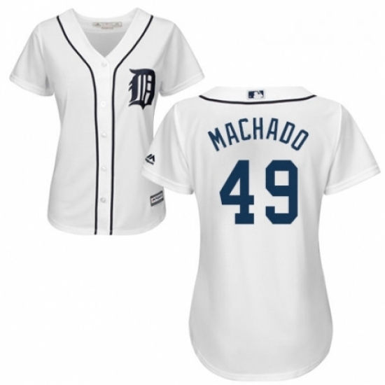 Womens Majestic Detroit Tigers 49 Dixon Machado Authentic White Home Cool Base MLB Jersey Womens Majestic Detroit Tigers 49 Dixon Machado Authentic White Home Cool Base MLB Jersey