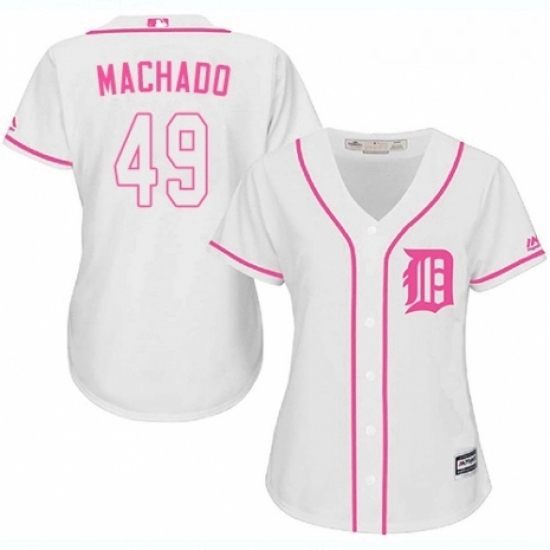 Womens Majestic Detroit Tigers 49 Dixon Machado Replica White Fashion Cool Base MLB Jersey Womens Majestic Detroit Tigers 49 Dixon Machado Replica White Fashion Cool Base MLB Jersey