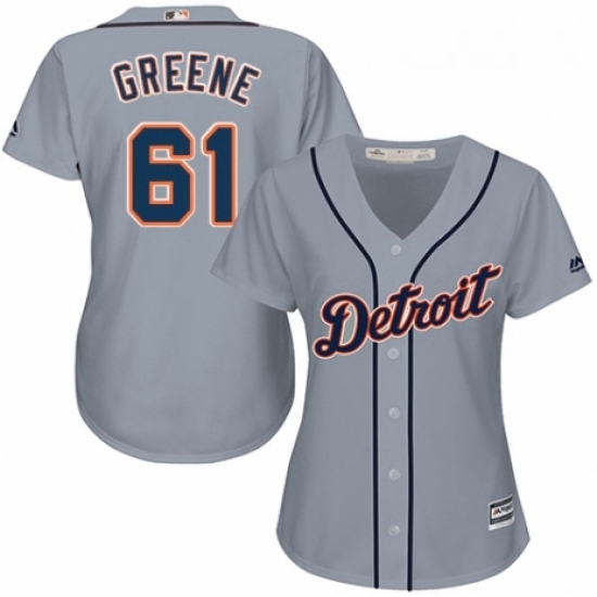 Womens Majestic Detroit Tigers 61 Shane Greene Replica Grey Road Cool Base MLB Jersey Womens Majestic Detroit Tigers 61 Shane Greene Replica Grey Road Cool Base MLB Jersey