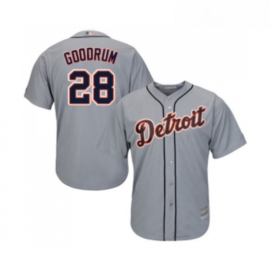 Youth Detroit Tigers 28 Niko Goodrum Replica Grey Road Cool Base Baseball Jersey Youth Detroit Tigers 28 Niko Goodrum Replica Grey Road Cool Base Baseball Jersey